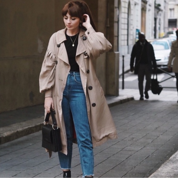 Free People Balloon Sleeve Trench Coat - Picture 2 of 6